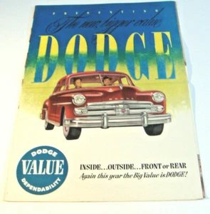 PRESENTING THE NEW, BIGGER VALUE DODGE  BROCHURE ~ DMA-7066-12-49 - Picture 1 of 6