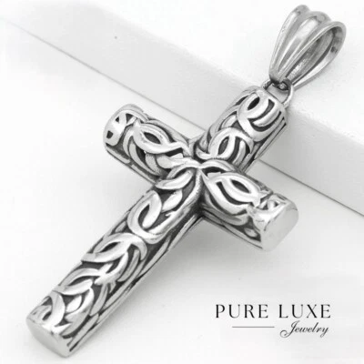 Colgante de acero inoxidable negro con nudo celta cruz 72 mm pulido alto*caja para hombre Foto 1 de 3