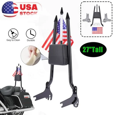 27'' Detachable Backrest Sissy Bar For Harley Street Glide Electra Glide 97-08 Foto 1 de 4