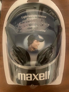 Maxell HP-100 Lightweight Adjustable Headband 3.5mm Headphones Black- New/Sealed - Picture 1 of 10