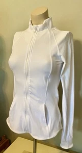 YOGALICIOUS LUX REBEL FLARE FULL ZIP JACKET WHITE POCKETS XS NWOT - Picture 1 of 7