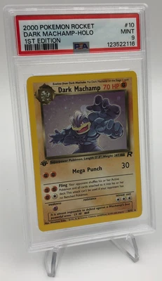 2000 POKEMON TEAM ROCKET Card DARK MACHAMP -HOLO 10/82  1ST EDITION  PSA MINT 9 - Image 1 of 4
