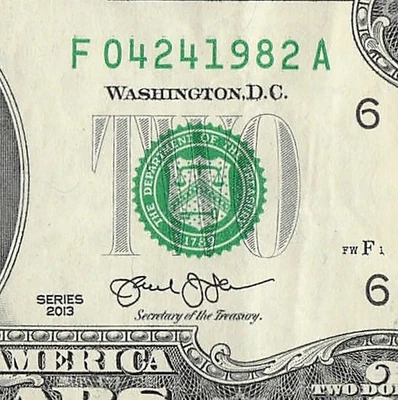 APR 24 1982 Birthday Fancy Serial Number Date Note One Dollar Bill 04 24 1982 - Image 1 of 4