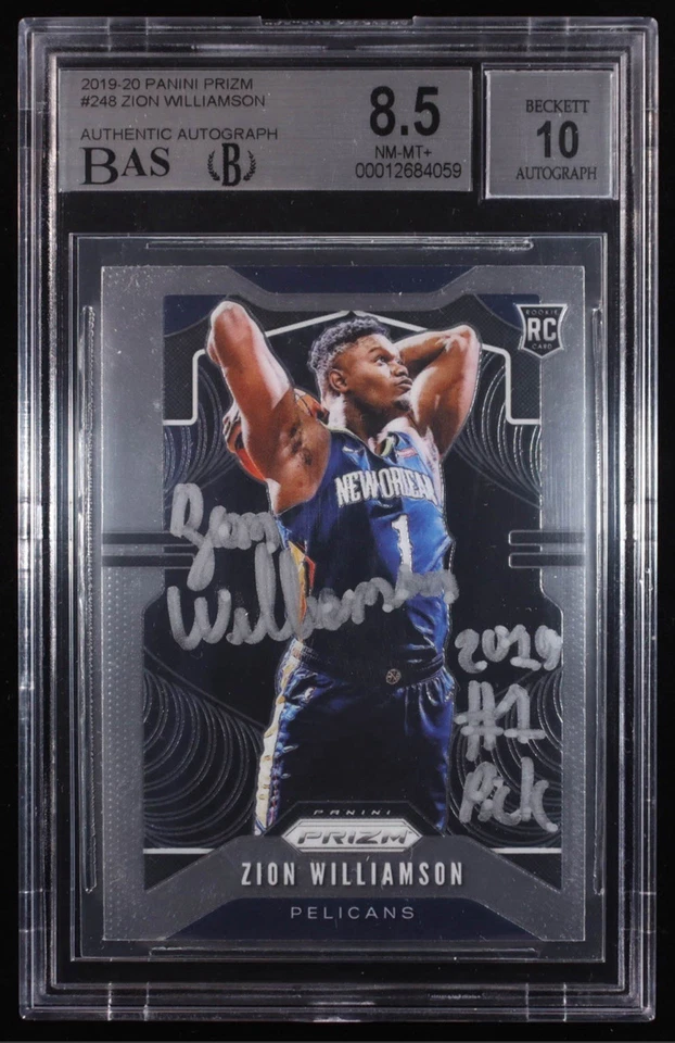 Zion Williamson Signed 2019-20 Panini Prizm #248 RC Inscribed "2019 #1 Pick" - Image 1 of 2