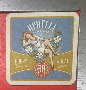 Ophelia BRECKENRIDGE BREWERY. ROCKY MOUNTAINS. 4 INCH ROUND  BEER COASTER - Picture 1 of 2