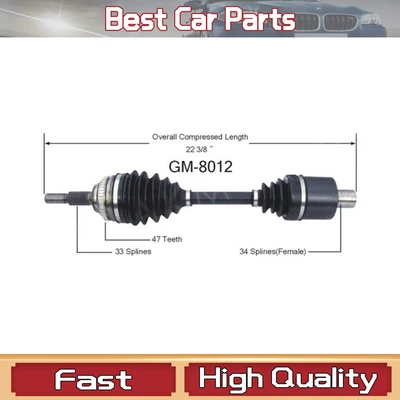 Eje delantero derecho del lado del pasajero CV compatible con Saturn SL SC SW Series 1994-2002 Foto 1 de 2