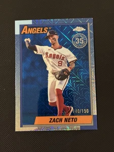 Topps Zach Neto T90C-102 2025 paquete plateado cromo azul mojo refractor/150  - Imagen 1 de 3
