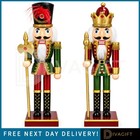 2x 30CM TRADITIONAL WOODEN CHRISTMAS NUTCRACKER SOLDIER XMAS DECORATION ORNAMENT