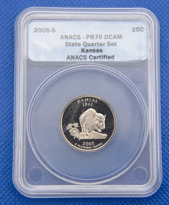 2005-S - Kansas State Quarter - ANACS-PR70 DCAM  N1463 - Image 1 of 3