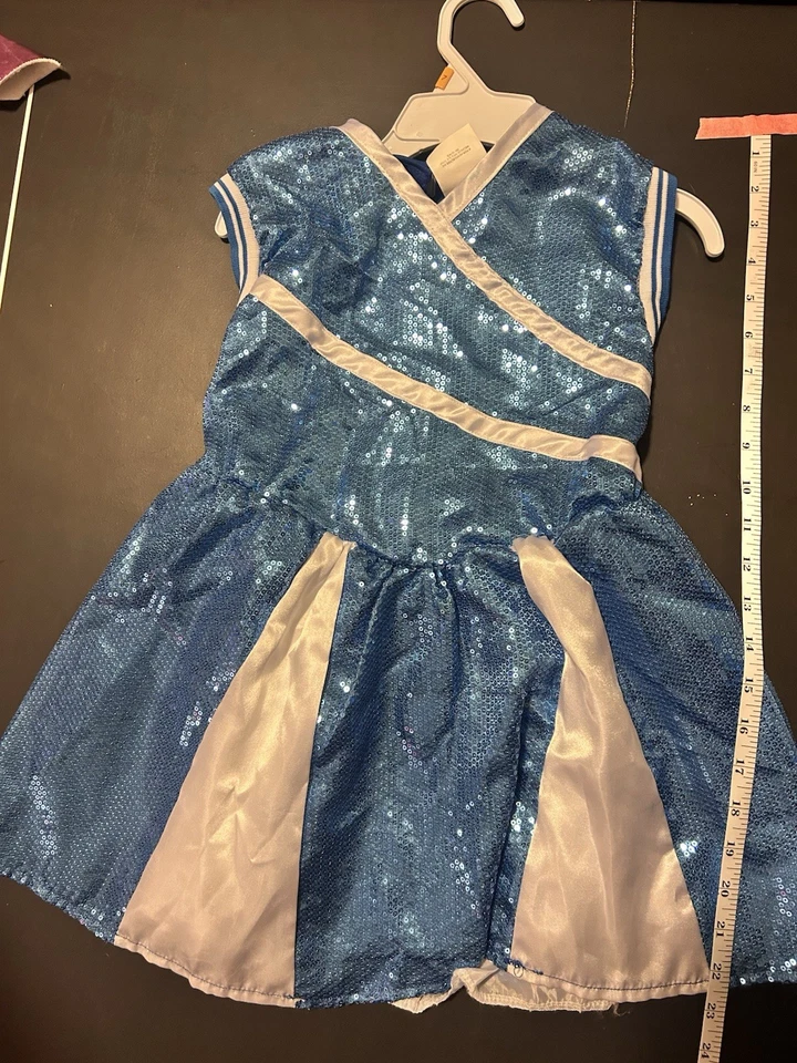 Vestido de porristas Adorable - Vestido de porristas azul y blanco con lentejuelas - Talla 4 Foto 1 de 1