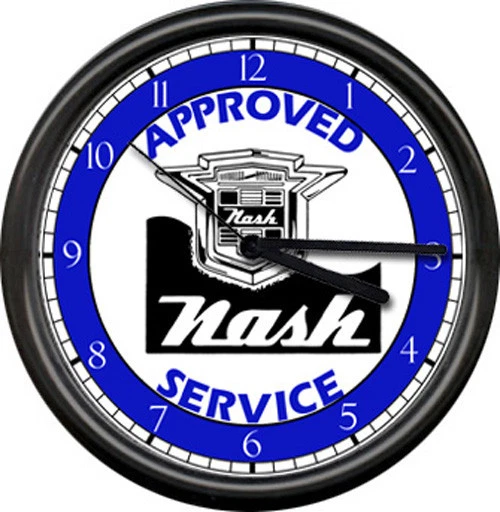 Nash Automobile Retro Vintage Logo Sales Service Parts Dealer Sign Wall Clock - Image 1 of 1