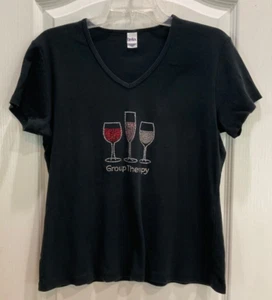 Bella Plus Size 1 T-Shirt Style Graphic Top Black Sparkles Group Therapy 191 - Bild 1 von 8