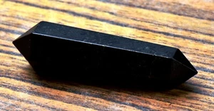 Black turmaline  deflacts nagativity cleans aura, double terminated vogel #7439 - Picture 1 of 4