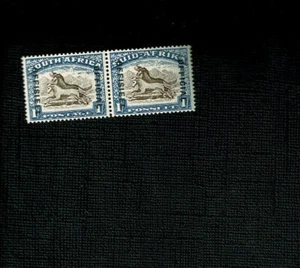 1936 South Africa 1/- Blue Official SG O17 BW Upright WMK MLH Pair - Picture 1 of 1