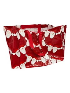 Ikea VINTERFINT Shopping Tote Bag, LARGE, Santa Claus Pattern Red, 19 Gallon NEW - Picture 1 of 5