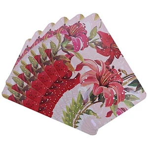 Flower Design PVC 6 Pieces Dining Table Placemat Set - Picture 1 of 4
