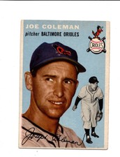 1954 TOPPS JOE COLEMAN CARD  # 156 BALTIMORE ORIOLES BASEBALL CARD