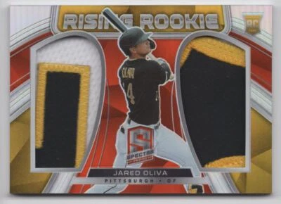 2021 Panini Spectra Rising Rookie Materials Neon Orange Jared Oliva 07/15 - Image 1 of 2