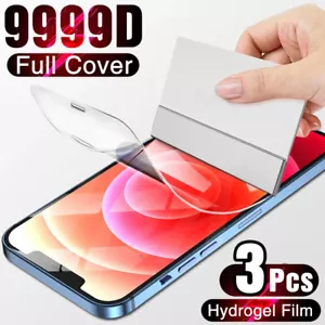 Película de hidrogel para iPhone 16 16E 15 14 13 12 11 Pro Max X XS SE Protector de pantalla - Imagen 1 de 11