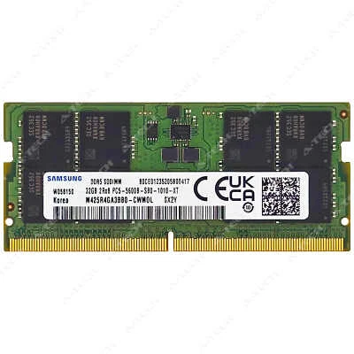 Samsung 32GB DDR5 5600 PC5-44800 2Rx8 SODIMM Laptop Memory RAM M425R4GA3BB0-CWM - Image 1 of 2