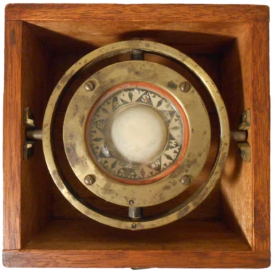WWII JAPANESE VINT NIPPON KOKAI KEIKI LTD SHIP'S BINNACLE LIQUID COMPASS/WD CASE - Image 1 of 4