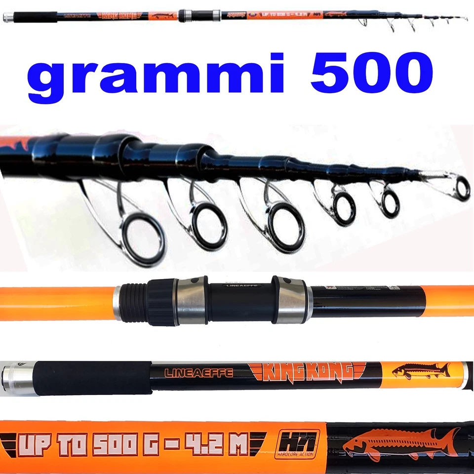 Canna King Kong Pesca Storione  Lancio Max 500 Gr Teleferica Mare Carbonio - Immagine 1 di 1