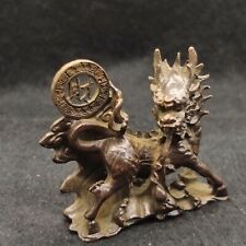 Chinese Antique Bronze Pair of Unicorn Statue Desktop Ornaments
