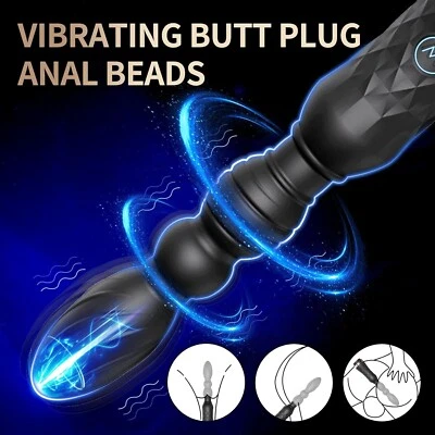 Vibrador estimulador del clítoris anal plug abalorios masajeador de próstata hombres mujeres juguetes sexuales Foto 1 de 4