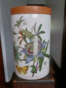 Portmeirion Botanic Garden Canister W/ Lid Blue Passion Flower Made In England - Picture 1 of 13