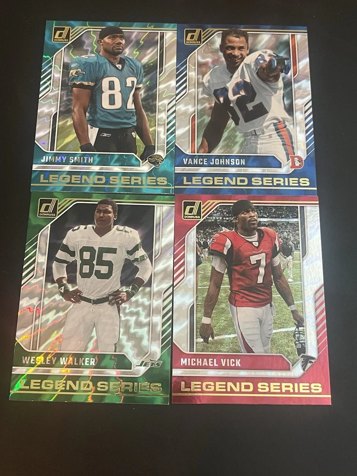 2024 Panini Donruss Legend Series Lot Michael Vick Jimmy Smith Vance Johnson - Image 1 of 1
