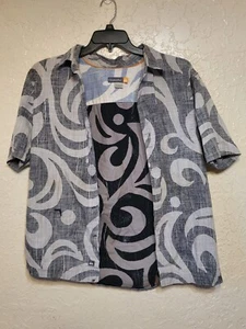Men's Medium Quicksilver Short Sleeve Button Up 100% Cotton - Picture 1 of 3