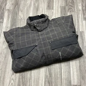 OBERMEYER Full Zip & Snap Mock Neck Black Plaid Snow Ski Jacket Boy's Size 18 - Picture 1 of 8