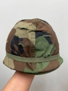 Vintage 1983 Genuine USGI M1 Helmet, Liner & Woodland Pattern Cover, Complete - Picture 1 of 14