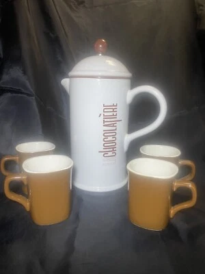 Crate & Barrel La Chocolatier/French Press 4-4 oz. Espresso Mugs Demitasse Set-5 - Image 1 of 4