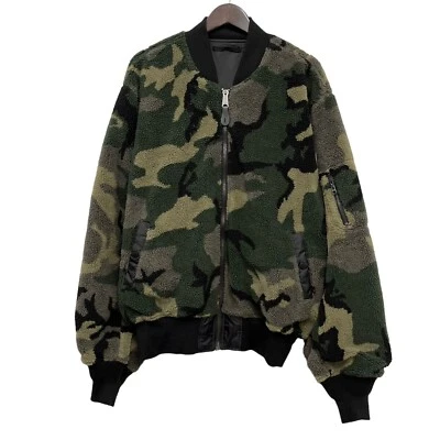 Alpha Industries Mens L Full Zip Reversible Bomber Jacket Camo Camouflage Sherpa - Image 1 of 4