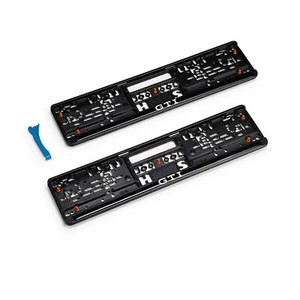 Kennzeichenhalter VW GTI Schwarz Nummernschildhalter 2 Stück SET 5HV087703A - Afbeelding 1 van 1