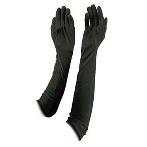 Black Polyester Evening Gloves 1 Pair Pack Movie Roaring 20s Costume Accessories - Image 1 of 1