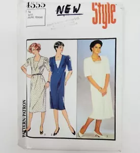 STYLE 4555 Misses Pullover Dress V neck with inset Sewing Pattern Size 14 - Picture 1 of 3