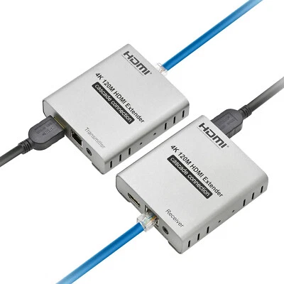 4k 400ft HDMI Extender Cat5e/Cat6/Cat7 Ethernet Loop-Out, IR Control, Cascading - Image 1 of 4