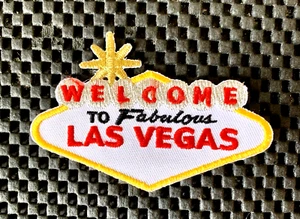 WELCOME TO FABULOUS LAS VEGAS EMBROIDERED SEW ON PATCH 3 1/2" x 2 1/2" NOS - Picture 1 of 2