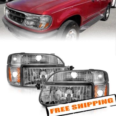 Faros de cristal Anzo USA 111040 con luces de esquina para Ford Explorer 1995-2001 Foto 1 de 4