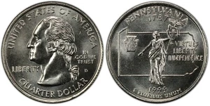 1999-D Stati e Territori 25c / Pennsylvania / Quartiere Circolare / VF-AU - Foto 1 di 3