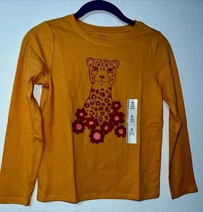 Girls Cat & Jack Leopard Long Sleeve T Shirt Size Medium(8)  Pullover - Picture 1 of 12