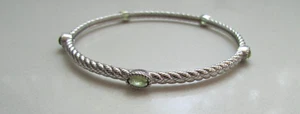 GORGEOUS JUDITH RIPKA SPIRAL PERIDOT BANGLE STACKING BRACELET - Picture 1 of 3
