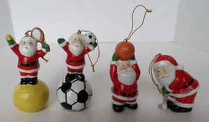 Lote De Colección Navidad Papá Noel Deportes Adornos Anotador Baloncesto Golf Tenis - Imagen 1 de 7