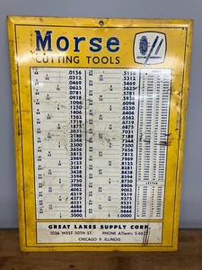 Morse Cutting Tools Vintage Tin Sign - Great Lakes Supply Corp. - Picture 1 of 2