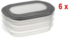 6 Stück - Sunware Home Aufschnittdose, 26,5 x 17 x 10,5 cm - transp /dunkel grau - Bild 1 von 2