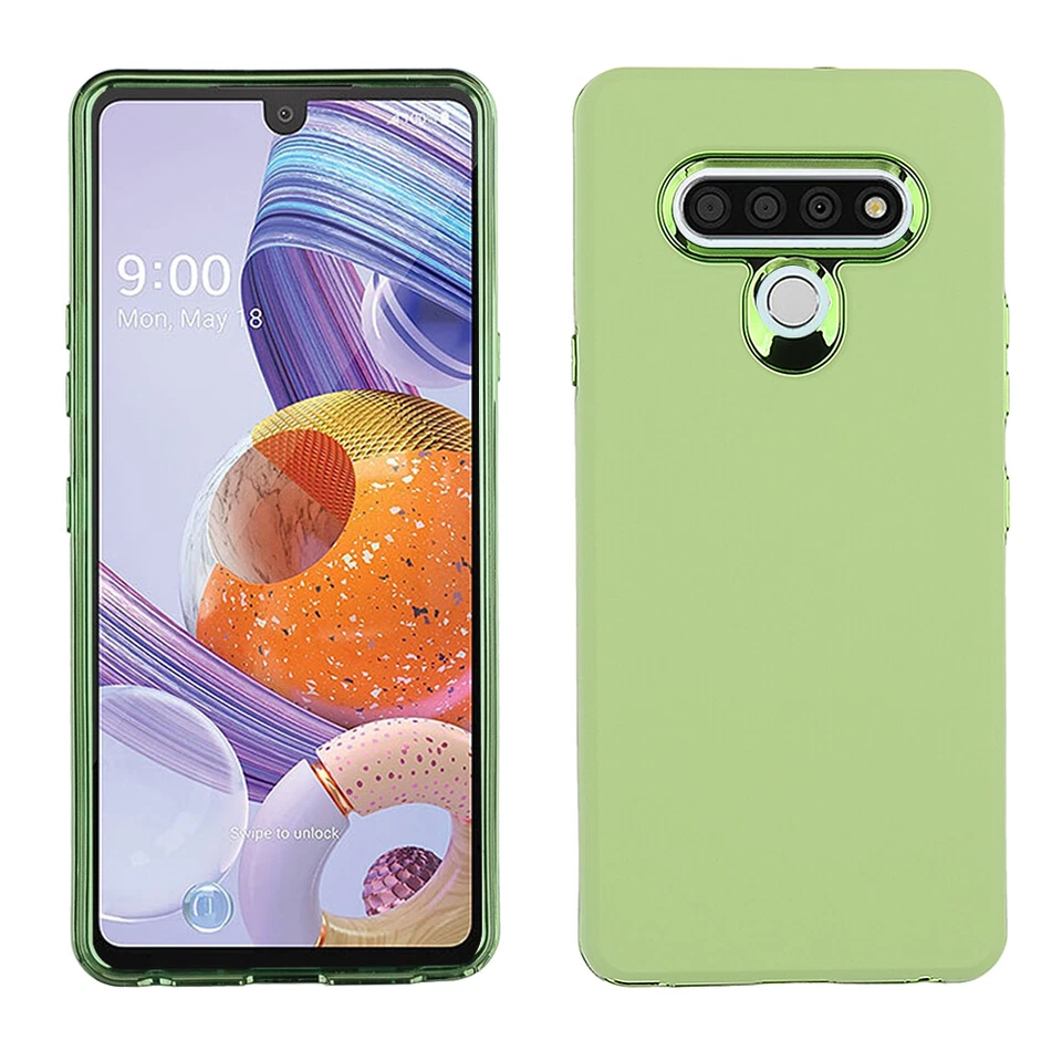 For LG Stylo 6 - Rubberized Smooth ShockProof Slim Cover Case w/Chrome Edge - Image 1 of 1