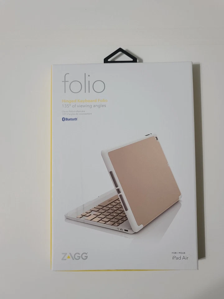 Zagg Bluetooth Hinged Keyboard Folio for iPad Air, 135 degree view Rose  Gold - Image 1 of 4