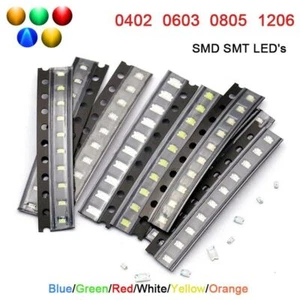 SMD SMT LED's Type 0402 0603 0805 1206 Colors Blue Green Red White Yellow Orange - Picture 1 of 6